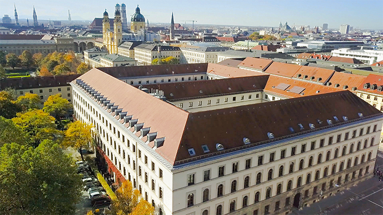 Die Stadt München aus der Vogelperspektive.